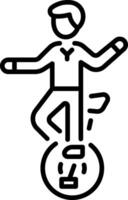 A unicyclist performance icon in linear style vector