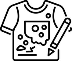 A linear style icon showing a shirt art vector