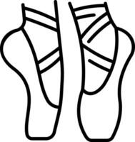 A linear style icon of ballet shoes vector