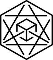 A linear style icon of a geometry shape vector