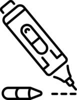 A linear style icon of a colour marker vector