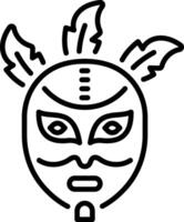 A line style icon of a artistic feather mask vector