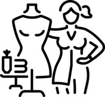 A linear style icon of a textile designer vector