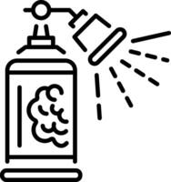 A linear style icon of a paint spray vector
