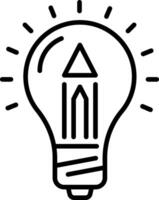A linear style icon showing creative writing vector