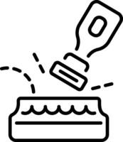 A linear style icon showing a diy stamp vector