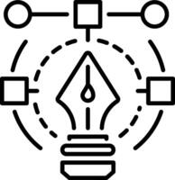 A linear style icon showing digital pen tool vector