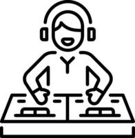 A linear style icon of a party dj music vector