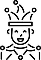 A linear style icon of a funny jester vector