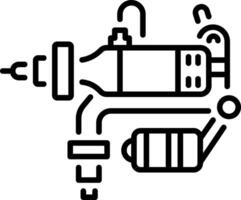 A linear style icon of a tattoo machine vector