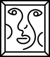 A linear style icon of creative wall art vector