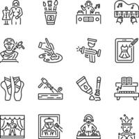 Collection of Linear Style Creative Designing Icons vector