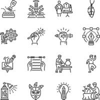 Bundle of Linear Style Artistic Designing Icons vector