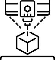 Trendy 3d printing machine icon in linear style vector