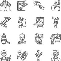 Set of Linear Style Creative Art Icons vector