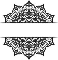A black and white ornamental design with a border vector