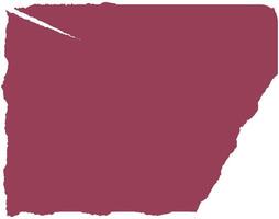 A torn piece of red paper with rough, jagged white edges. vector