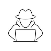 Hacker icon. Cybercrime, hacking, spyware. Anonymous Criminal Hacker. Cyber Security Attack vector
