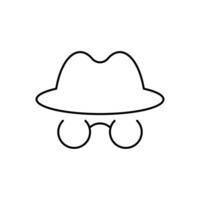 Anonymous icon. Mysterious, anonymous, unknown illustration . Anonymous outline icon vector