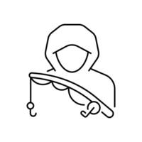 Hacker icon. Cyber crime symbol. Faceless hacker icon vector