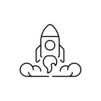 Rocket launch icon. Success symbol. Rocket launch outline icon vector