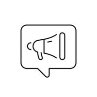 Loudspeaker icon. Loudspeaker symbol. Megaphone outline icon vector