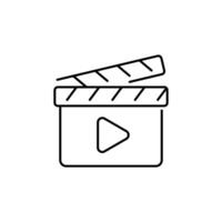 Clapper board icon. Clapper symbol. Clapper board outline icon vector