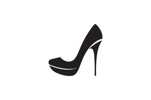 A black and white image of a high heel shoe vector