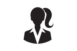 A woman in a business suit icon vector