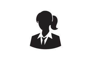 A woman in a business suit and tie icon vector