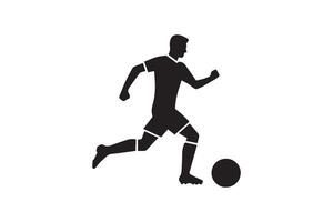 Soccer player running with ball on white background vector