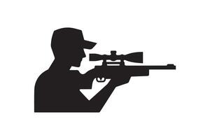 A silhouette of a man with a rifle vector