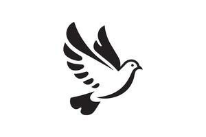 A black and white dove icon on a white background vector