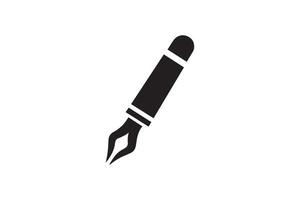 A black and white pen icon on a white background vector