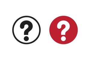 Two question marks are shown in red and black vector