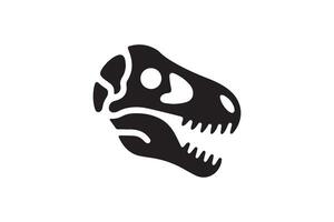 A black and white image of a dinosaur head vector