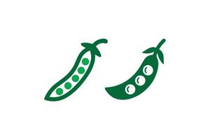 Two peas are shown on a white background vector