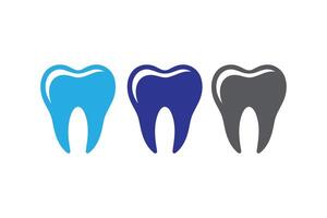 Three tooth icons in blue and gray vector