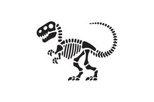 A dinosaur skeleton is shown in a black and white design vector