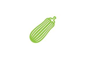 A green cucumber is shown on a white background vector