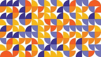 Orange and Purple Geometric Bauhuas Pattern Colorful, Geometric background, Geometric Pattern Seamless, Modern Pattern Texture, Vintage Colors, Colorful vector