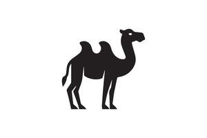 A camel is standing in front of a white background vector