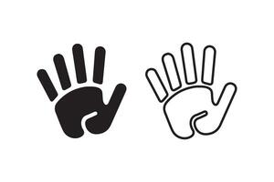 Two black and white hand icons with a hand and a hand vector
