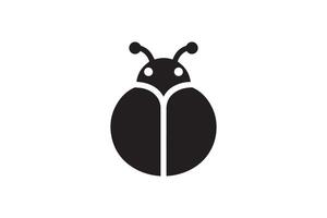A black and white ladybug icon vector