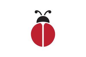 A ladybug logo with a black and red color scheme vector