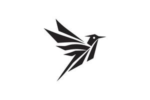 A black and white bird logo with a black and white bird vector