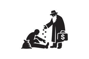 A man is giving money to another man vector