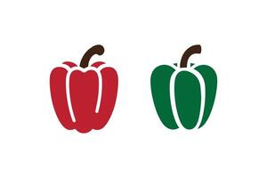 Two peppers with red and green leaves on them vector