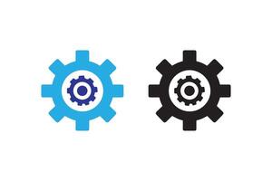 Two gears with blue and black colors vector
