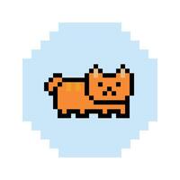 Character 8bit of cat kitty kitten pet pixel design art. vector